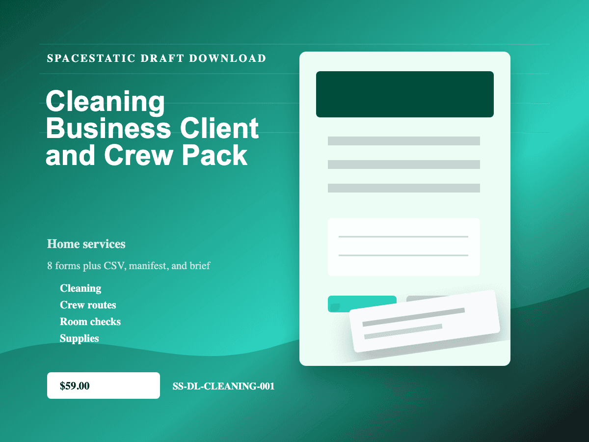 Cleaning Business Client and Crew Pack digital download mockup