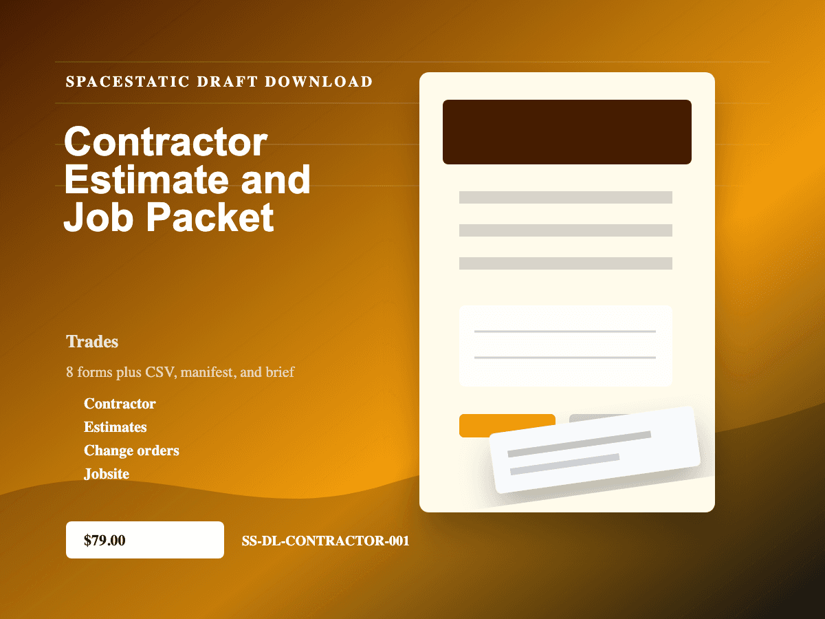 Contractor Estimate and Job Packet digital download mockup