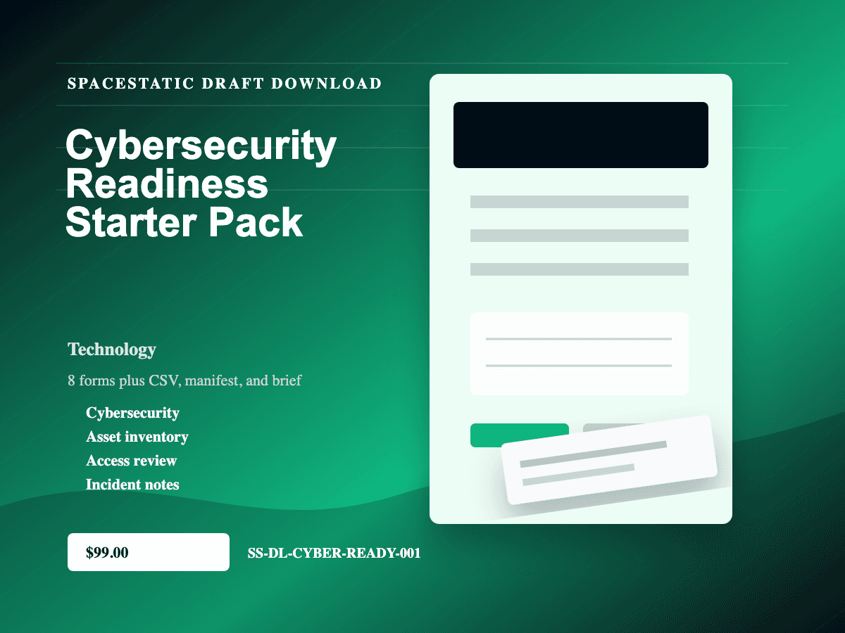 Cybersecurity Readiness Starter Pack digital download mockup