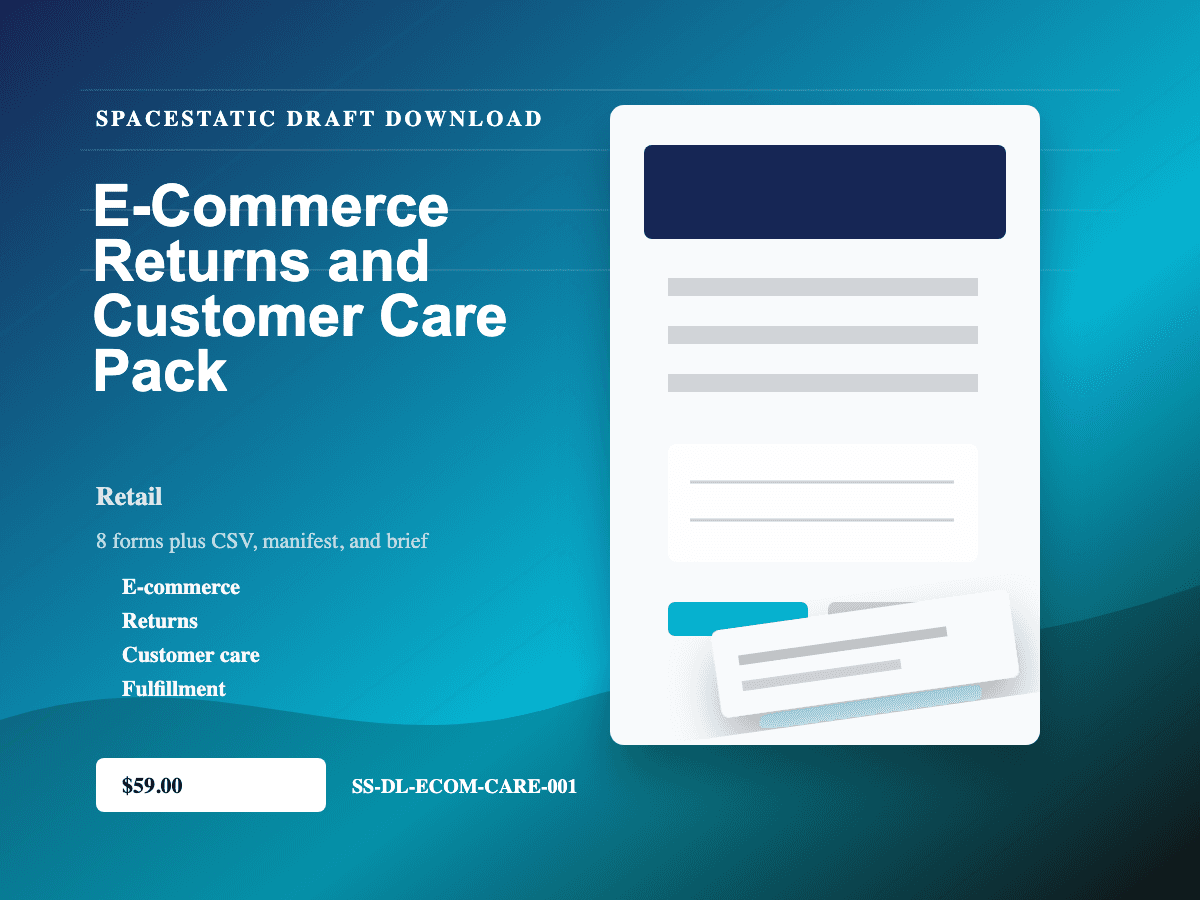 E-Commerce Returns and Customer Care Pack digital download mockup