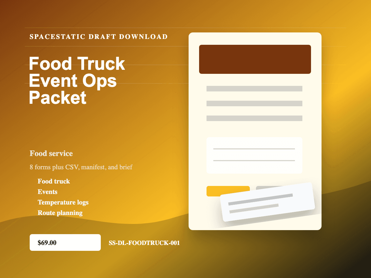 Food Truck Event Ops Packet digital download mockup