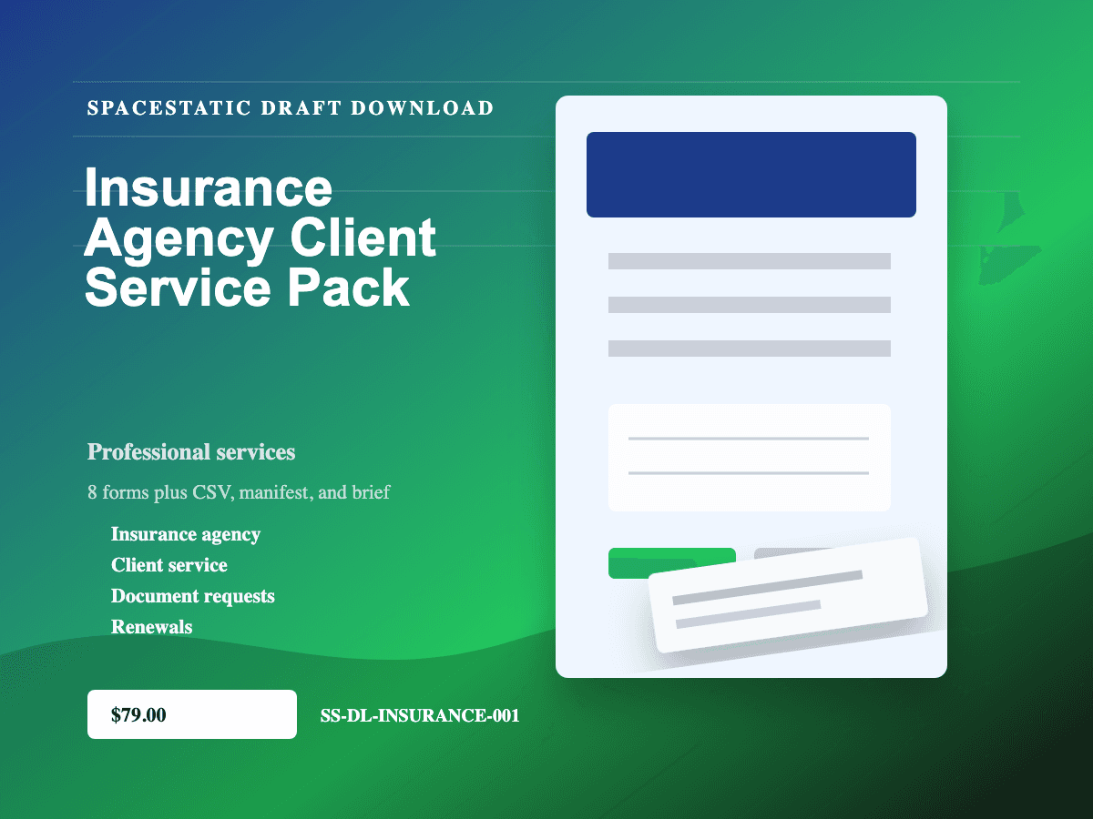 Insurance Agency Client Service Pack digital download mockup
