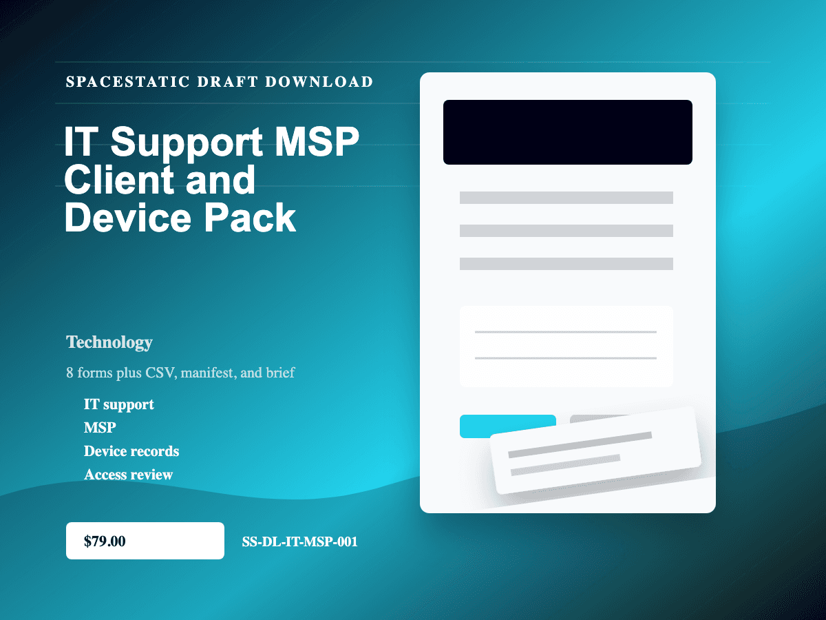 IT Support MSP Client and Device Pack digital download mockup