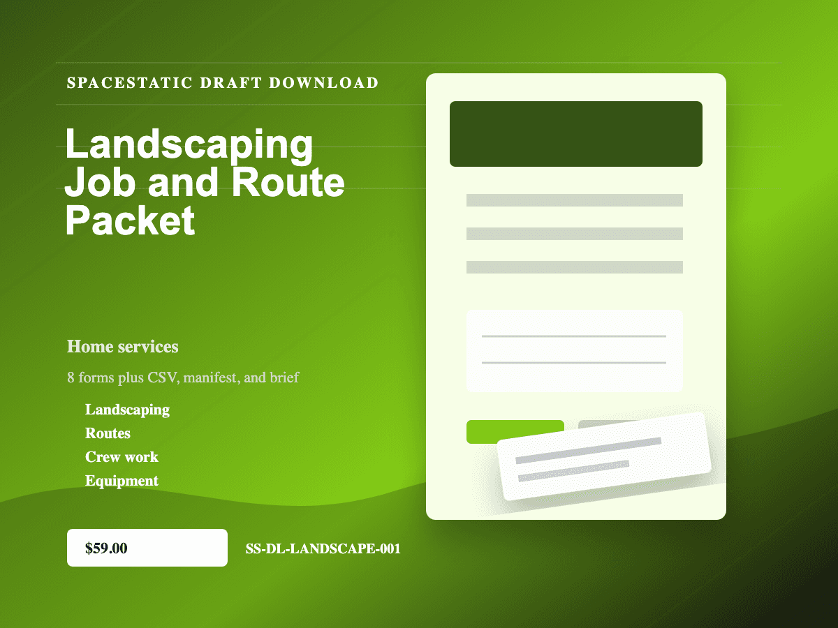 Landscaping Job and Route Packet digital download mockup