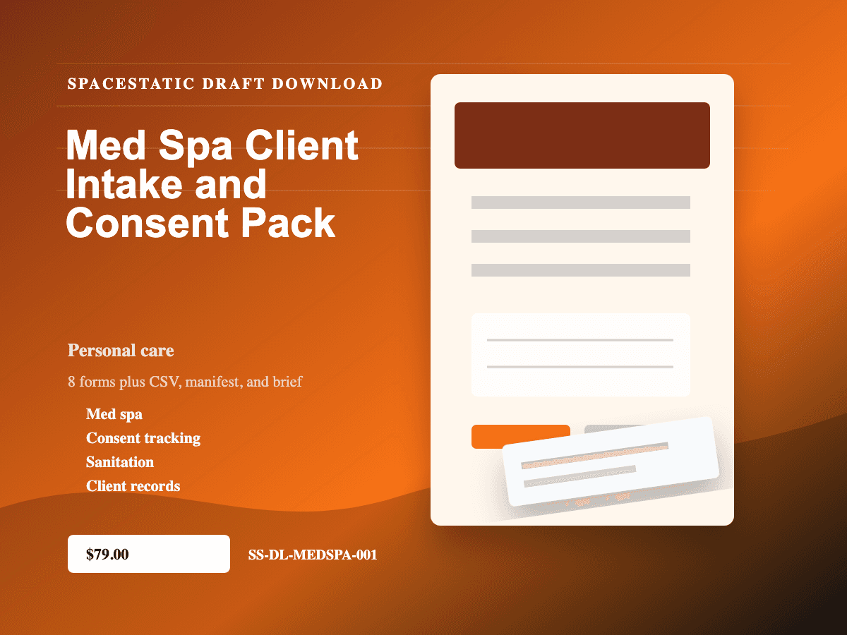 Med Spa Client Intake and Consent Pack digital download mockup