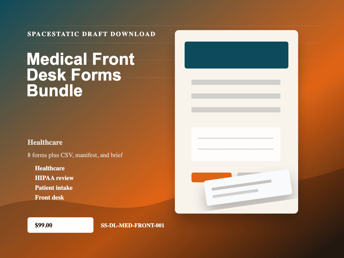 Medical Front Desk Forms Bundle digital download mockup
