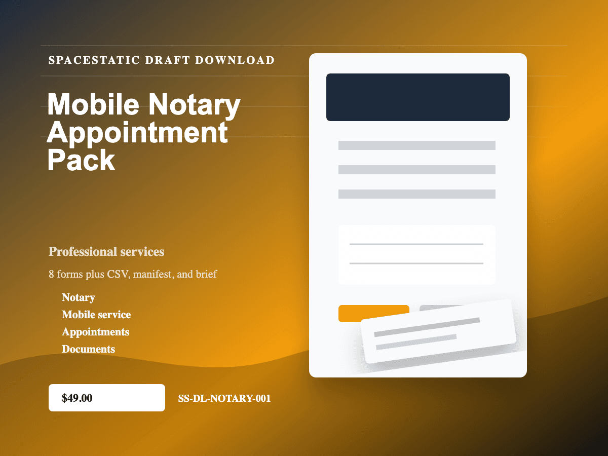 Mobile Notary Appointment Pack digital download mockup