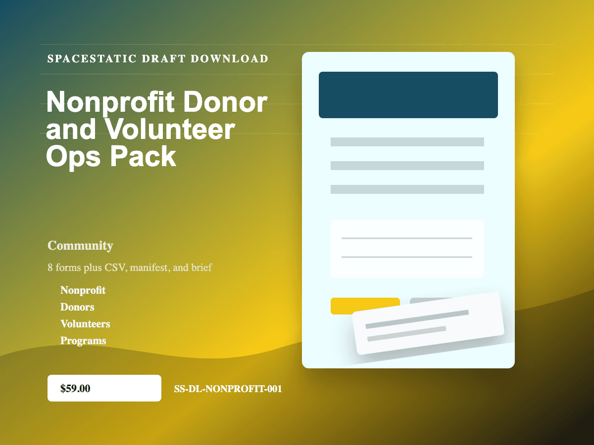 Nonprofit Donor and Volunteer Ops Pack digital download mockup