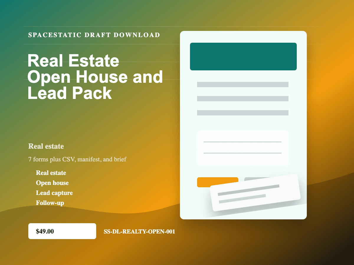 Real Estate Open House and Lead Pack digital download mockup