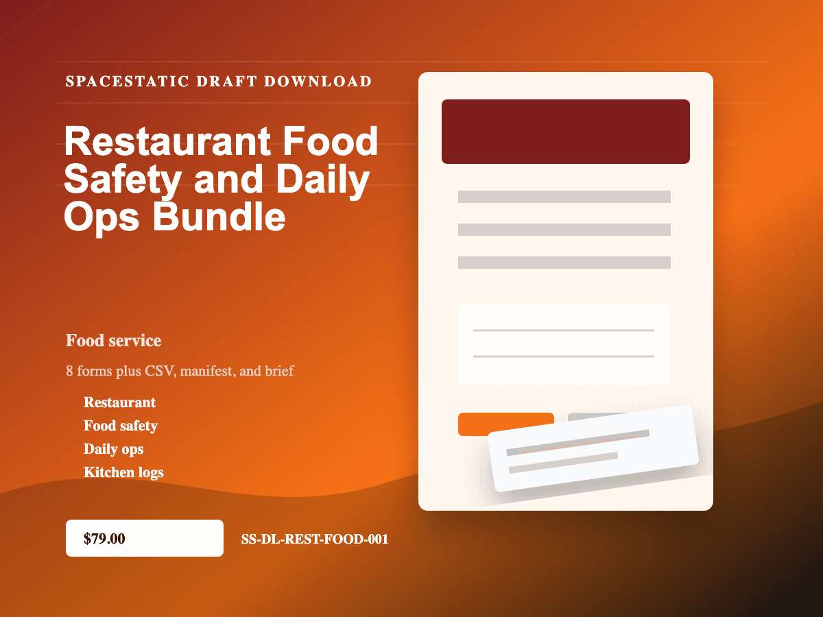 Restaurant Food Safety and Daily Ops Bundle digital download mockup