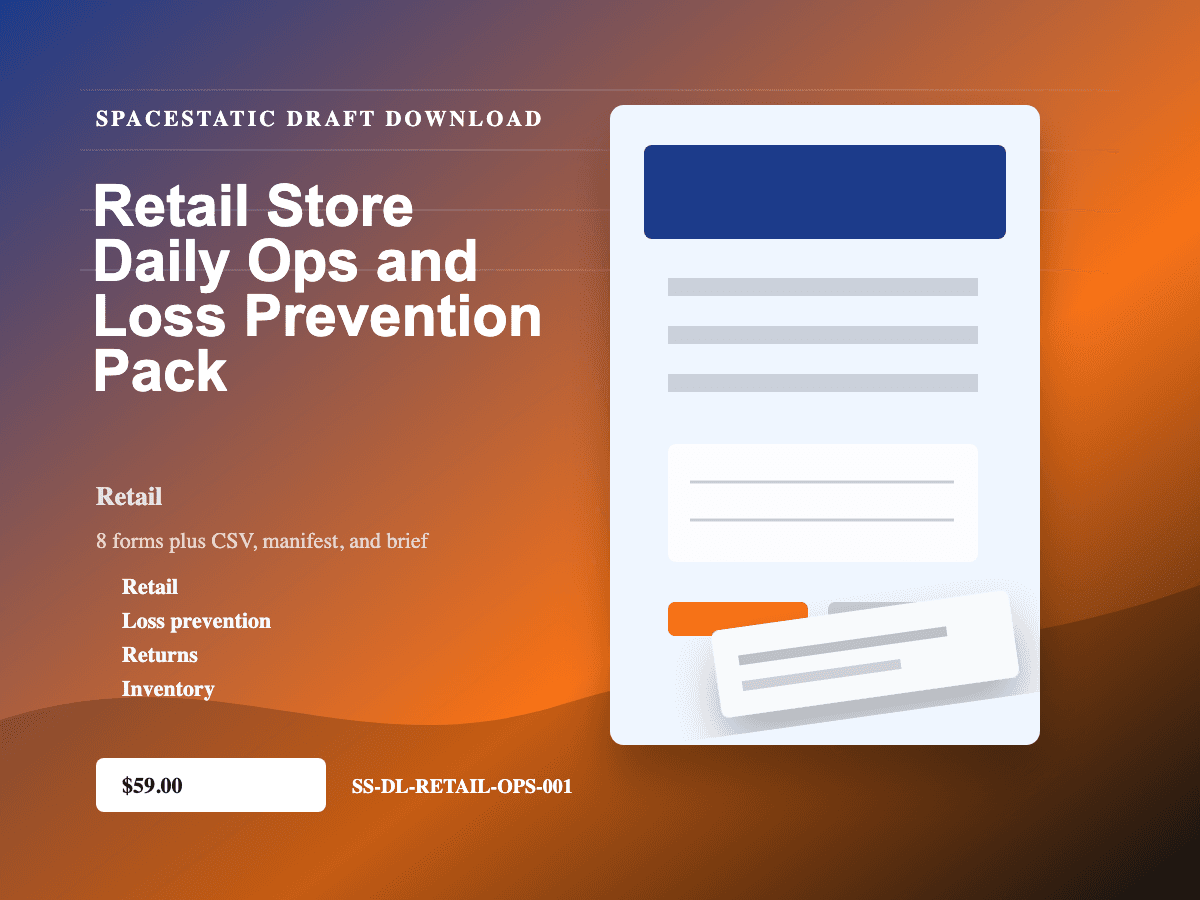 Retail Store Daily Ops and Loss Prevention Pack digital download mockup
