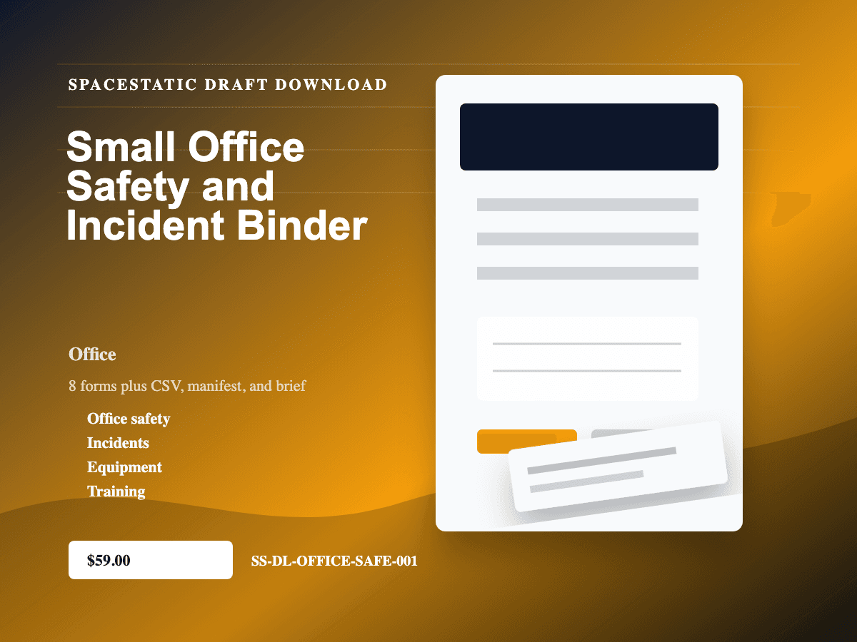 Small Office Safety and Incident Binder digital download mockup
