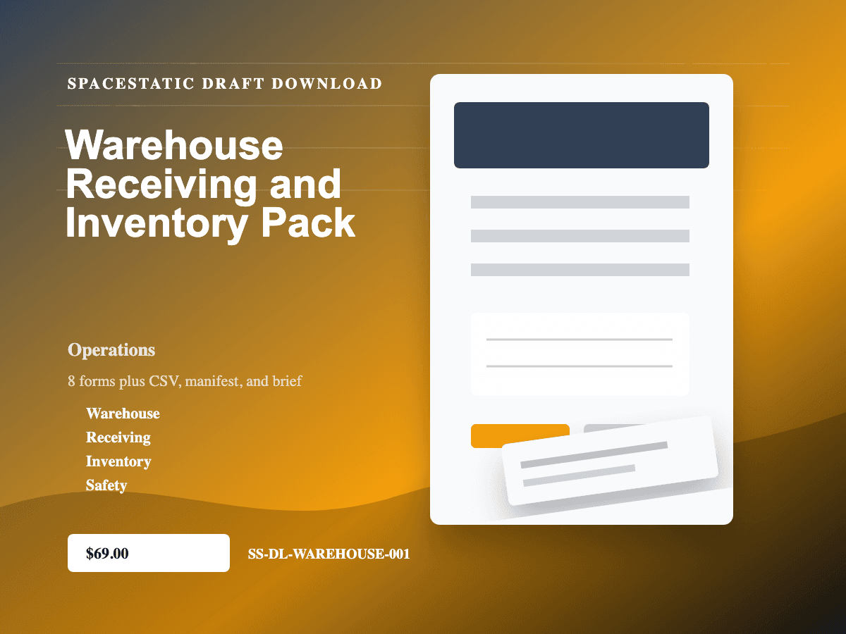 Warehouse Receiving and Inventory Pack digital download mockup